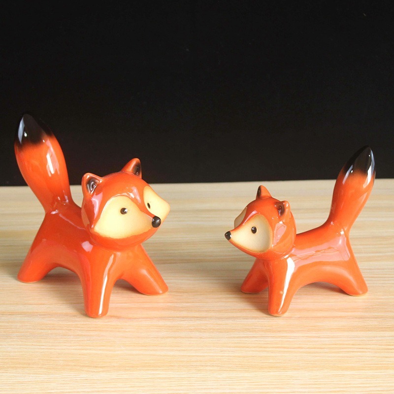 Smart Home Japan - 2 PCS Set Patung Rubah Keramik