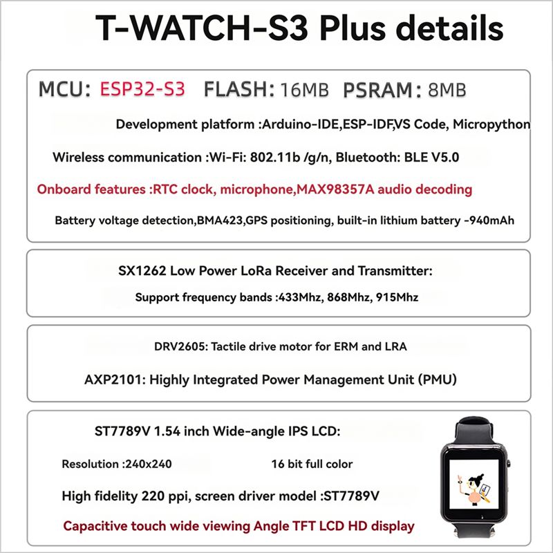 Hot-T-Watch-S3 Plus Jam Tangan - Smart Home Using Esp32 ulasan dan harga