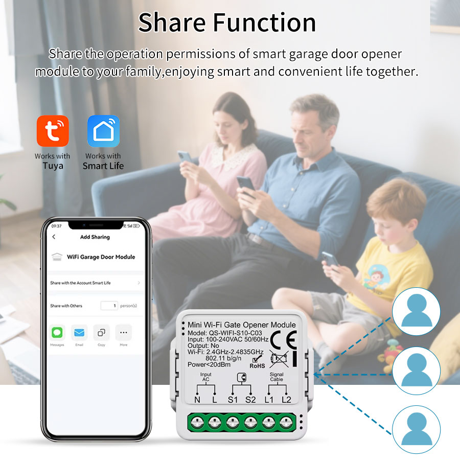 Pengontrol Pintu Garasi Tuya S - Smart Home Wiz ulasan dan harga