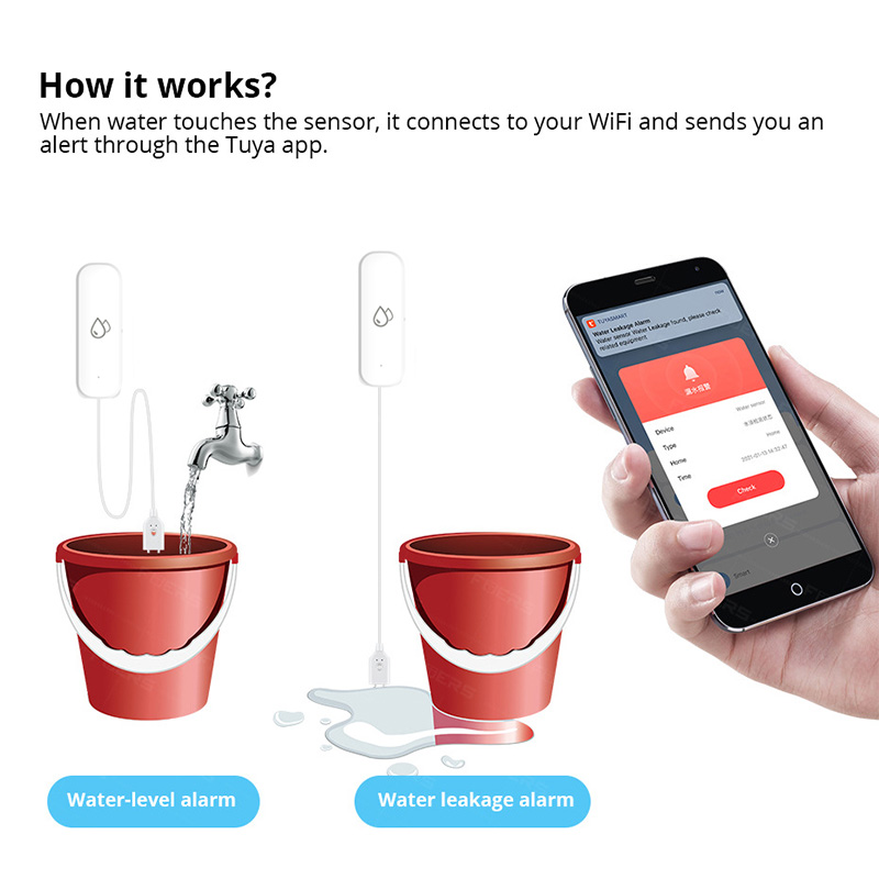 Sensor Alarm Kebocoran Air WiF - Smart Home Wiz ulasan dan harga