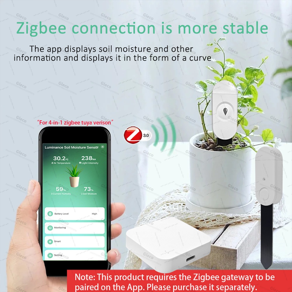Zigbee Sensor Kelembapan Tanah - Smart Home Setup ulasan dan harga